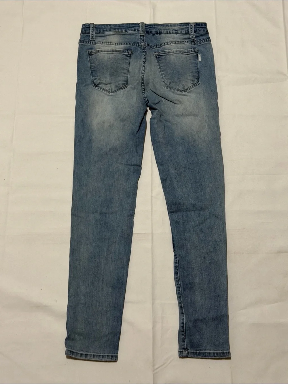 Men's Skinny Distressed Jeans in Light Blue